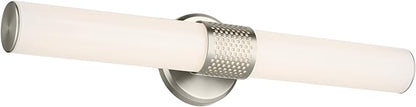 Kichler Sashi 24.25" LED Medium Bath Bar with White Glass in Brushed Nickel, Modern, for Vanity, Fireplace, Buffet, Hallway, Vanity Mirror, (24.25" W x 5" H) 55192NILED
