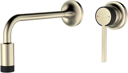 BiaoTeng Concealed Wall Mounted Faucet Bathroom Brass 2 Functions Hot and Cold Bathroom Vanity for Wall Mount Faucet Brushed Gold