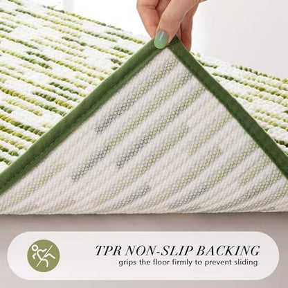 BSICPRO Bathroom Rugs Sets 2 Piece, Modern Bath Mat 20"x47"+20"x32", Sage
