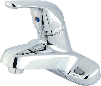 Single-Handle 3-Hole Deck Mount 4-Inch Centerset Bathroom Faucet with Grid Strainer