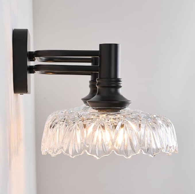 Modern Wall Sconce 2-Light Bathroom Vanity Lights Matte Black Bedroom Light Fixtures in Door Lighting Fixture for Living Room Hallway Corridor