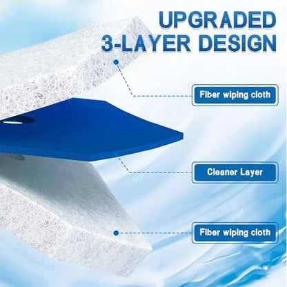 50 Count Disposable Toilet Wand Refills 3-Layer Brush Heads