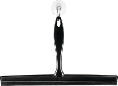 iDesign Bathroom Shower Squeegee with Wall Hook - Black/Clear