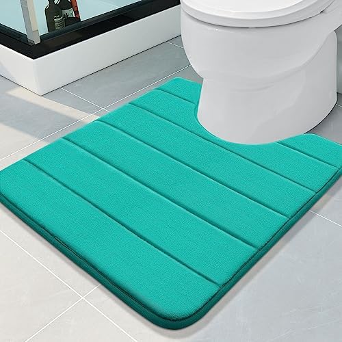 Buganda Memory Foam U-Shaped Toilet Rugs 24 x 20, Absorbent Bathroom mat