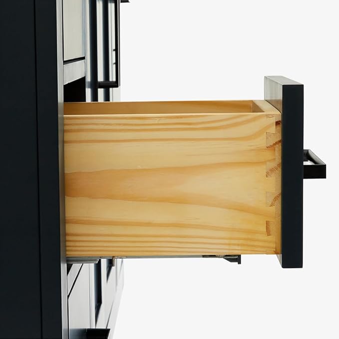 ARIEL Hepburn 42-inch Bathroom Vanity Base Cabinet,Solid Wood, 2 Soft Closing Doors, 9 Dovetail Drawers, Midnight Blue