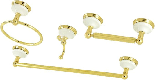 Kingston Brass BAK1112478PB Victorian 4-Piece Bathroom Hardware, Polished Brass