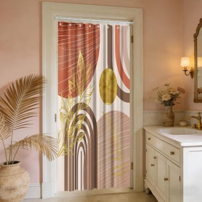 Burnt Orange Stall Shower Curtain, 48X72 in Narrow Small, Mid Century