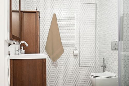 Bath Towels Bulk Set of 12 – 24" x 48" – 100% Cotton Terry, Soft, Quick-Dry & Highly Absorbent – Beige Towels for Bathroom, Spa, Gym, Hotel, Pool & Everyday Use