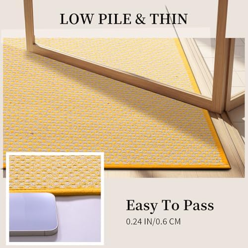 YIHOUSE Yellow Bathroom Rugs Sets 2 Pieces,Thin Bath Mat Quick Dry
