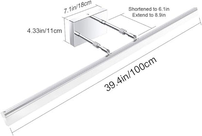 Aipsun 40in Dimmable Modern LED Vanity Lights for Bathroom Light Fixtures Over Mirror Chrome Modern Vanity Lighting(White Light)
