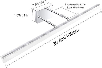 Aipsun 40 inch Modern LED Vanity Lights Adjustable Bathroom Light Fixtures Over Mirror Chrome Vanity Lighting 5500K