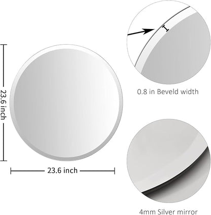 24x24 Inch Bathroom Mirrors for Over Sink, Frameless Mirrors for Wall | Beveled Bathroom Mirror, Bathroom Vanity Mirror for Bedroom Living Room Entryway Home Decor