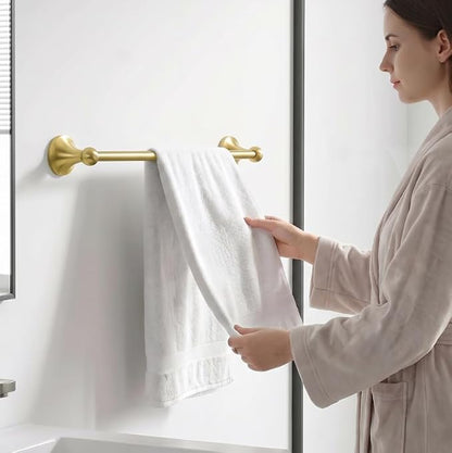 24-Inch Wall Mounted Towel Racks for Bathroom, 4-Piece Towel Bar Set | Rust-Resistant SUS 304 Stainless Steel, 4-Piece Towel Bar Set, Space-Saving Design, Easy Mount for Bath Towel Storage Home
