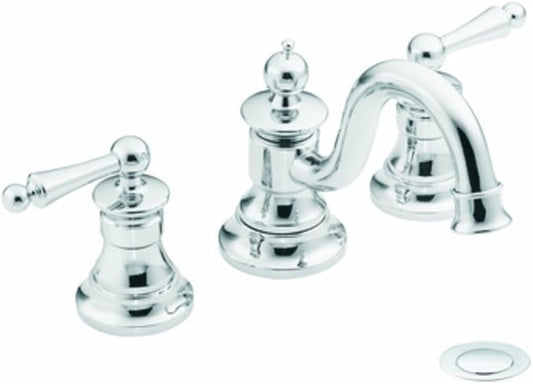 Moen TS418 Waterhill Two-Handle Traditional 8-Inch Widespread Bathroom Faucet Trim Kit, Valve Required, Chrome