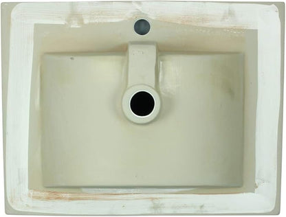 Renovators Supply Manufacturing Luke 24" Drop-in Self-Rimming Rectangular Bathroom Sink In White With Overflow Pack of 1