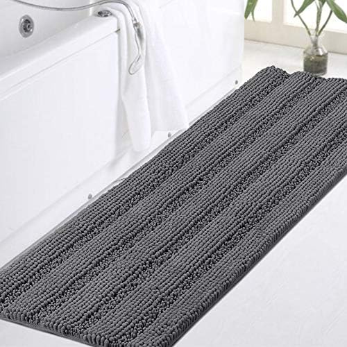 Turquoize Bathroom Runner Rug 17"x47", Soft Absorbent Chenille Bath Rug