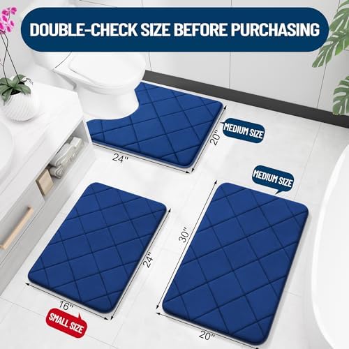 OLANLY Memory Foam Bath Mat 47x32, Ultra Soft and Absorbent Bathroom Rugs