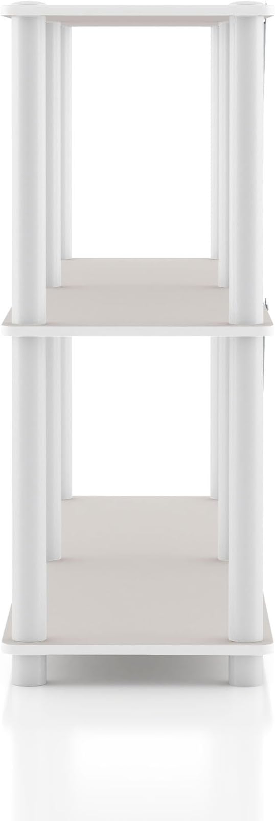 Homes: Inside + Out Apexa Modern 3-Tier Extra Wide Shelving Units, Collectibles Display Shelves, Easy Assembly Console Table, Home Storage Organizer for Living Room, Bedroom, Office, Taupe Grey