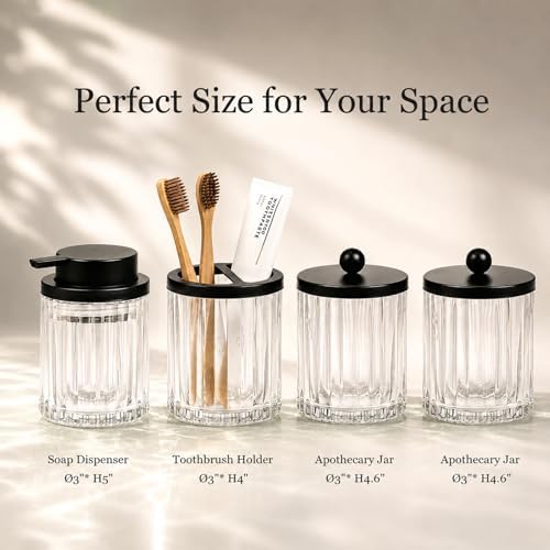 Amolliar Bathroom Accessories Set, Clear Glass Complete 4PCS Bathroom Sets