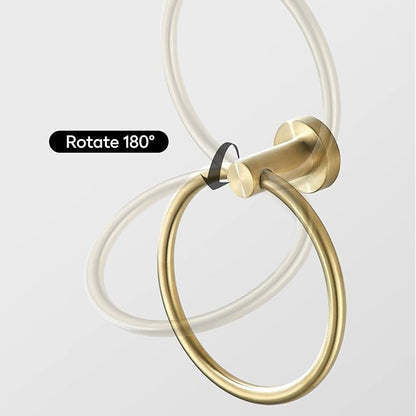 Gold Bathroom Hardware, Bathroom Accessories Set Includes Toilet Paper Holder 24 Inch Towel Bar Towel Ring Robe Hook 4 Pieces Wall Mount