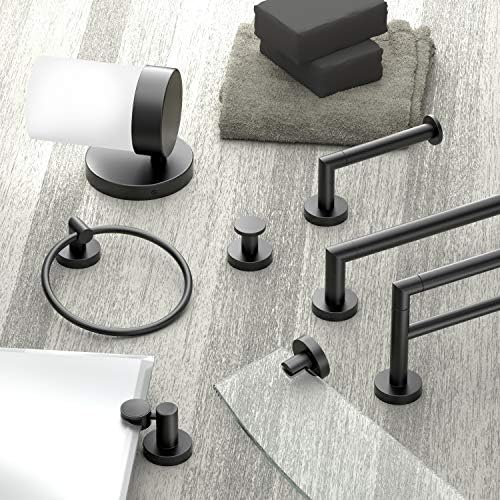 Gatco Glam Single Post Toilet Paper Holder, Matte Black, Single