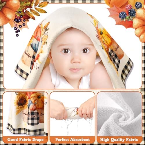 FuWeave 8 Pcs Fall Shower Curtain Set for Bathroom Decor