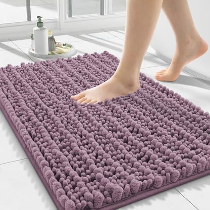 Smiry Bathroom Rugs 24X16, Extra Soft Rubber Backing Chenille Bath Mats