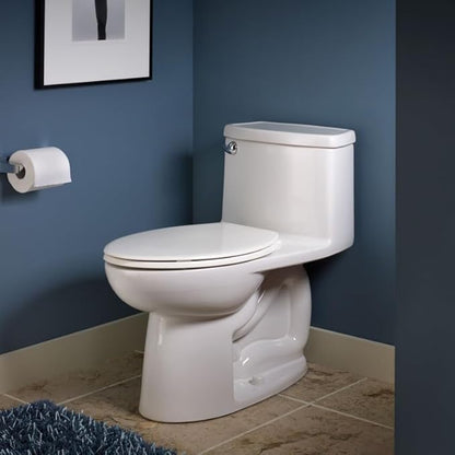 American Standard 2403128.020 Compact Cadet 3 One-Piece Toilet with Slow-Close Seat, Elongated Front, Left-Hand Flush, White, 1.28 gpf