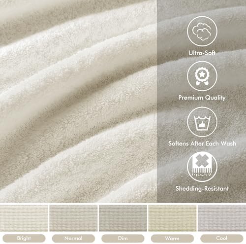 Madison Park 800GSM 100% Cotton Bathroom Bath Towel Set of 8, Cream