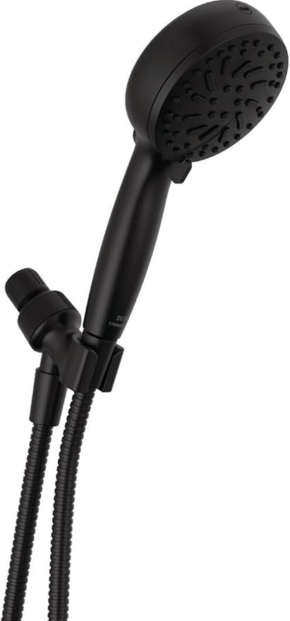 Delta Faucet ProClean Matte Black Shower Head with Handheld, Showerhead with High Pressure Spray, Handheld Shower Head, 6 Spray Settings, Matte Black 75740BL