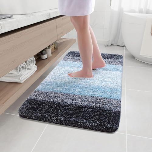 Arotive Microfiber Bathroom Rugs, Shaggy Soft Absorbent Bath Rug, 40x24