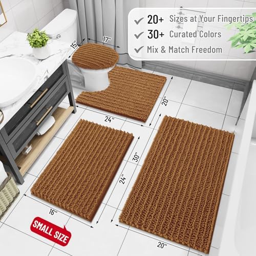 Arotive Bathroom Rugs Mat 47x24, Soft Absorbent Chenille Shaggy Bath Mat