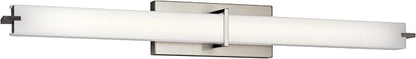 Kichler LED Linear Bath Light, Brushed Nickel | Integrated LED vanity light with white acrylic diffuser (37.5" x 4.75" x 4.5"), 11147NILED