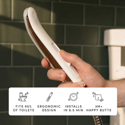 TUSHY Handheld Bidet Sprayer for Toilet, Adjustable Water Pressure | Leak-Proof Brass Shutoff Adapter, 47 Inch Stainless Steel Braided Hose, Tank or Wall Mount, 5 Minute Install, Universal Fit