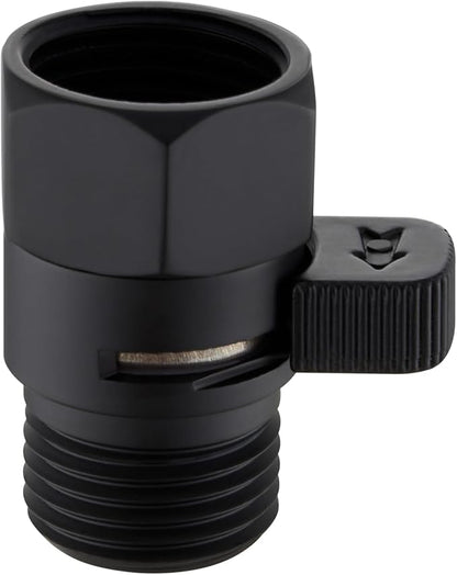 APLusee Water Flow Control Valve, Solid Brass Adjusting Shower Head Flow Restrictor with Switch, Matte Black