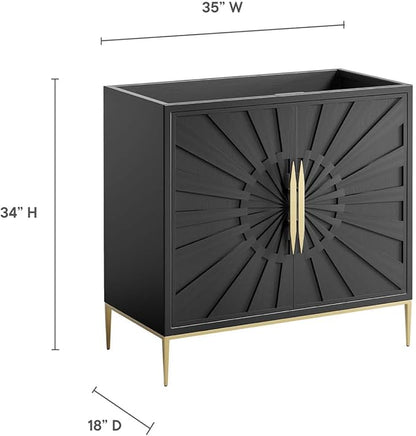 Modway Awaken Bathroom Vanity Cabinet, 36", Black