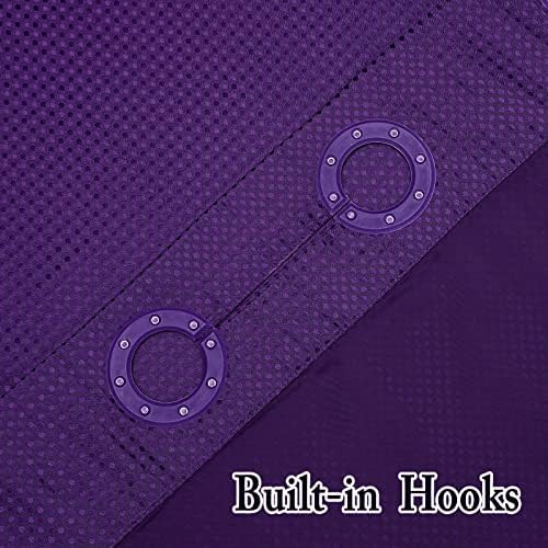 Gibelle No Hook Cloth Purple Shower Curtain with Liner, 72x74