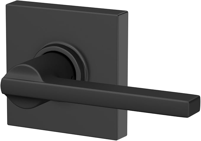 Schlage F10 LAT 622 COL Latitude Collins Passage Lever for Interior Hall and Closet, Matte Black