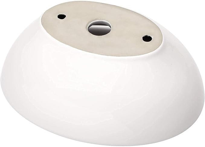 Oval Bathroom Vessel Sink - 16 x 13 inch Small Vessel Sink White Porcelain Ceramic RV Tiny Sink Above Counter Modern Egg Shape Art Sink