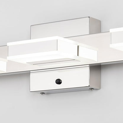 mirrea 20" 3 Light 3CCT Chrome LED Bathroom Vanity Light Fixture | Over Mirror,Bathroom Lighting,3000K/4000K/5000K ,Dimmable,Rust-resistant,Moisture-resistant,Acrylic shade,Wall Mount