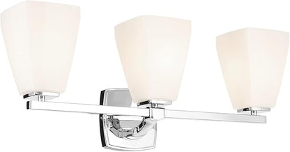 Kichler Marant 21.25" 3-Light Vanity Light with Opal Glass in Chrome, for Bathroom, Powder Room, Over Mirror, (21.25" W x 9.5" H), 55216CH