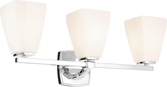 Kichler Marant 21.25" 3-Light Vanity Light with Opal Glass in Chrome, for Bathroom, Powder Room, Over Mirror, (21.25" W x 9.5" H), 55216CH