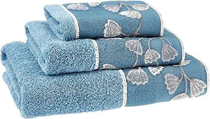 Zahari Home Capri Modern Bathroom Towel Set - 3 Piece Set, Bath Towel, Hand Towel and Wash Towel - Classic Luxury Contemporary Decor - Beautiful Bath Ensemble - Unique Royal Blue