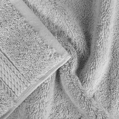 SUPERIOR Egyptian Cotton Pile Heavyweight Bath Sheet, 2 Piece Set, Silver