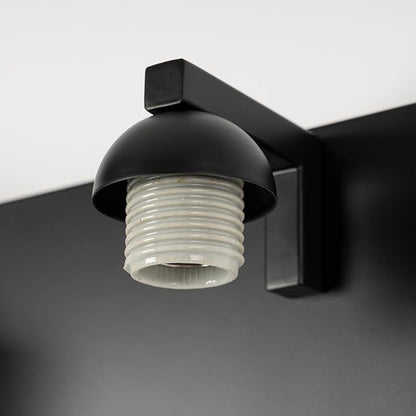 mirrea 16in 2-Light Black Vanity Lights for Bathroom, Vanity Lighting Fixtures with Etched White Glass Shades