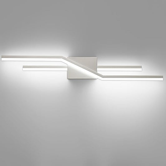 SOLFART Vanity Lights for Bathroom Dimmable Modern Brushed Nickel Bathroom Light Fixtures Over Mirror 32 Inch