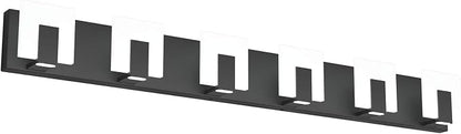 Aipsun 6 Lights Modern Black Vanity Light Up and Down Black LED Vanity Light Fixtures Bathroom Wall Light Over Mirror 6000K