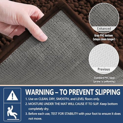 Arotive Bathroom Rugs Mat 36x24, Soft Absorbent Chenille Shaggy Bath Mat