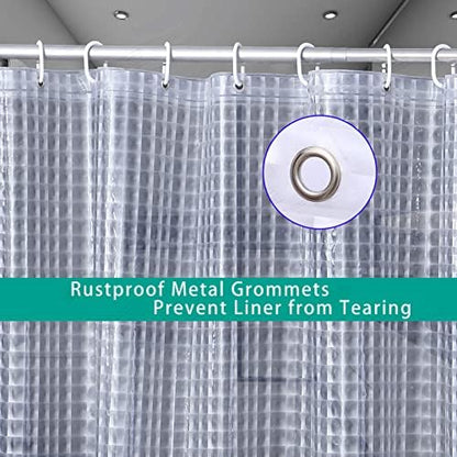 Bostofy Heavyweight 8G Bathroom Shower Stall Curtain Liner, 72' W x 72' H Waterproof, Shower Curtain or Liner for Shower Stall/Bathtub
