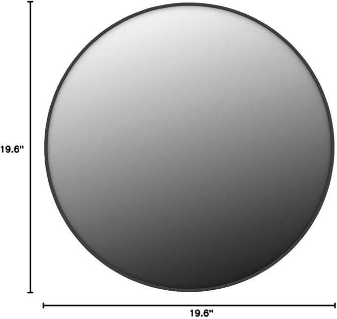 HARRITPURE Round Mirror 20 Black Wall Mounted Circle Mirrors | Vanity Mirror with Aluminum Alloy Frame, Modern Decoration for Bathroom, Living Room, Vanity, Bedroom, Entryway